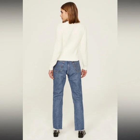 Madewell Textural Knit Cardigan Sweater Chunky creamy off white Ivory Small - Picture 6 of 11